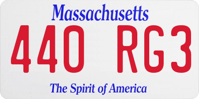 MA license plate 440RG3