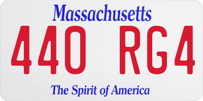 MA license plate 440RG4