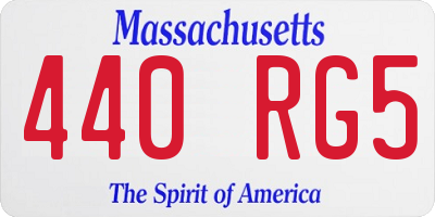 MA license plate 440RG5