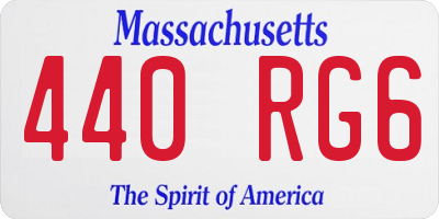 MA license plate 440RG6