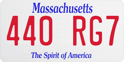 MA license plate 440RG7
