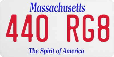 MA license plate 440RG8