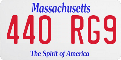MA license plate 440RG9