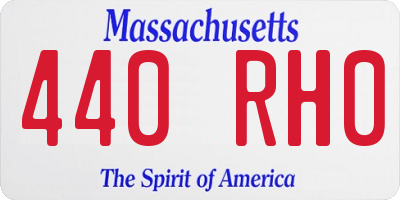 MA license plate 440RH0