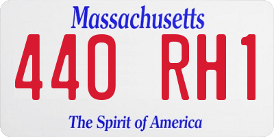 MA license plate 440RH1