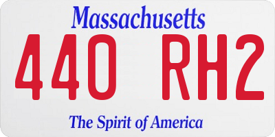 MA license plate 440RH2