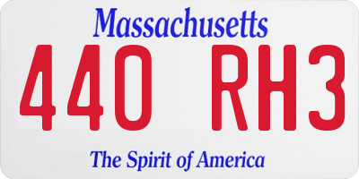 MA license plate 440RH3