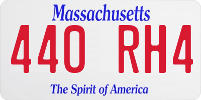 MA license plate 440RH4