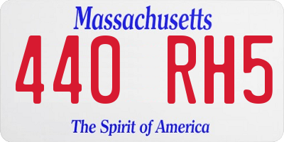 MA license plate 440RH5