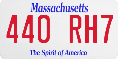 MA license plate 440RH7