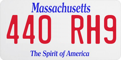 MA license plate 440RH9