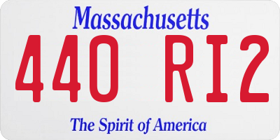 MA license plate 440RI2