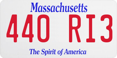 MA license plate 440RI3