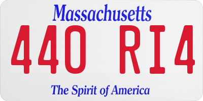 MA license plate 440RI4
