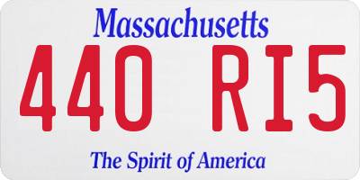 MA license plate 440RI5