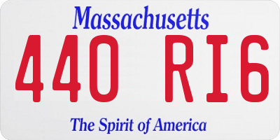 MA license plate 440RI6