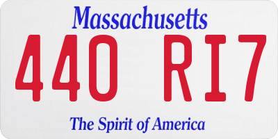 MA license plate 440RI7