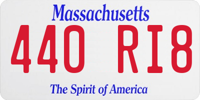 MA license plate 440RI8
