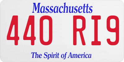 MA license plate 440RI9