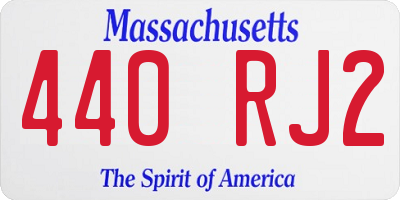 MA license plate 440RJ2
