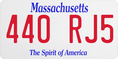 MA license plate 440RJ5