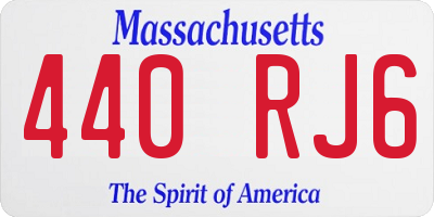 MA license plate 440RJ6