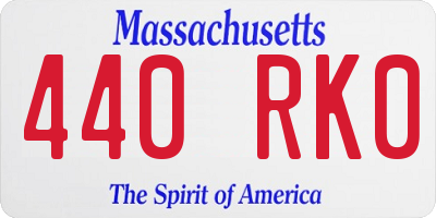MA license plate 440RK0