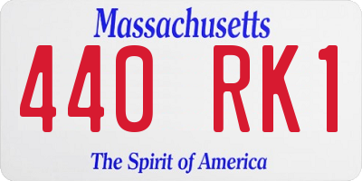 MA license plate 440RK1