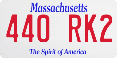 MA license plate 440RK2