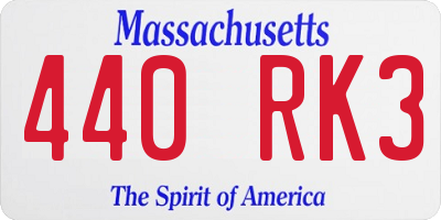 MA license plate 440RK3