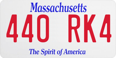 MA license plate 440RK4