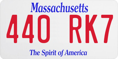 MA license plate 440RK7
