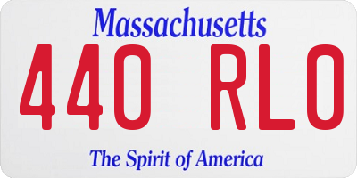 MA license plate 440RL0