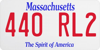 MA license plate 440RL2