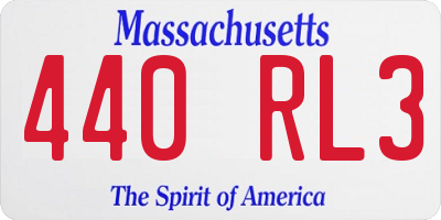 MA license plate 440RL3