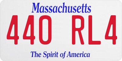 MA license plate 440RL4