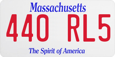 MA license plate 440RL5
