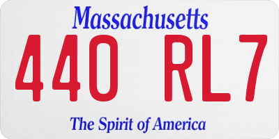 MA license plate 440RL7