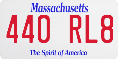 MA license plate 440RL8