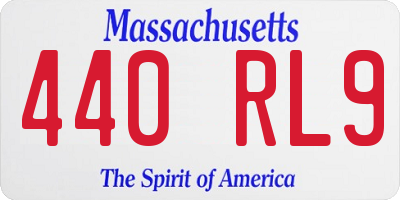 MA license plate 440RL9