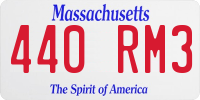 MA license plate 440RM3