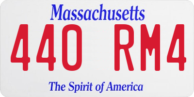 MA license plate 440RM4
