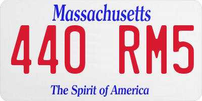 MA license plate 440RM5