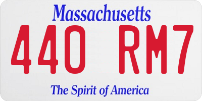 MA license plate 440RM7