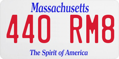 MA license plate 440RM8