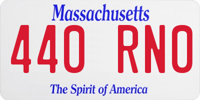MA license plate 440RN0
