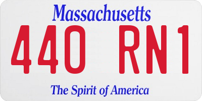 MA license plate 440RN1