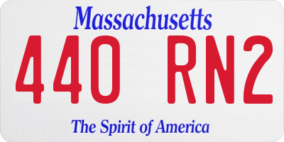 MA license plate 440RN2