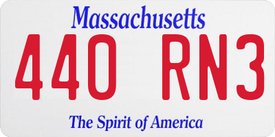 MA license plate 440RN3