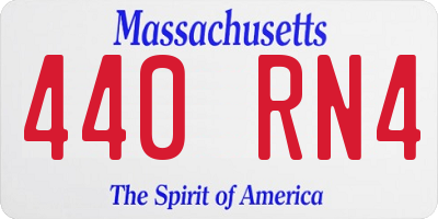 MA license plate 440RN4